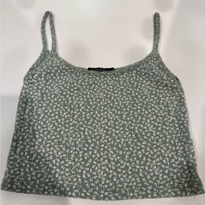 Green floral tank